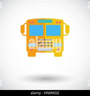 Bus. Single flat icon on white background. Vector illustration. Stock Vector