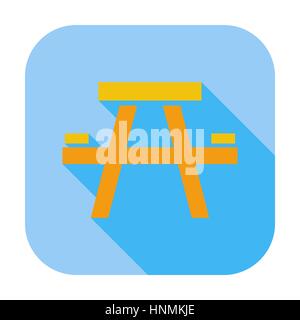 Camping table. Single flat color icon. Vector illustration. Stock Vector