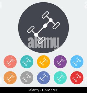 Chassis car. Single flat icon on the circle. Vector illustration. Stock Vector