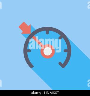 Cruise control icon. Flat vector related icon with long shadow for web and mobile applications. It can be used as - logo, pictogram, icon, infographic Stock Vector