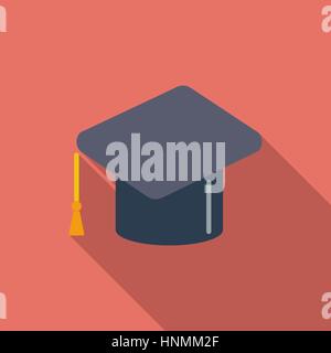 Education icon. Flat vector related icon with long shadow for web and mobile applications. It can be used as - logo, pictogram, icon, infographic elem Stock Vector
