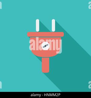 Electrical plug icon. Flat vector related icon with long shadow for web and mobile applications. It can be used as - logo, pictogram, icon, infographi Stock Vector
