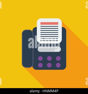 Fax icon. Flat vector related icon with long shadow for web and mobile applications. It can be used as - logo, pictogram, icon, infographic element. V Stock Vector
