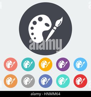 Fine Arts. Single flat icon on the circle. Vector illustration. Stock Vector