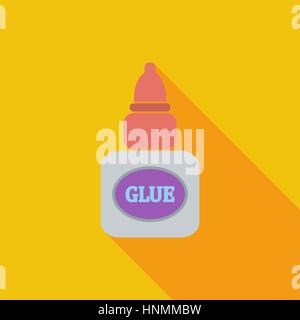 Glue icon. Flat vector related icon with long shadow for web and mobile applications. It can be used as - logo, pictogram, icon, infographic element.  Stock Vector