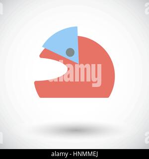 Motorcycle helmet. Single flat icon on white background. Vector illustration. Stock Vector