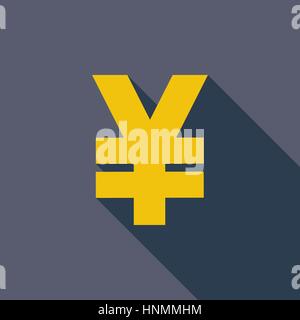 Yen icon. Vector illustration EPS. icon. Flat vector related icon with long shadow for web and mobile applications. It can be used as - logo, pictogra Stock Vector