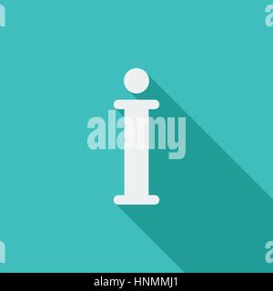 Info icon. Flat vector related icon with long shadow for web and mobile applications. It can be used as - logo, pictogram, icon, infographic element.  Stock Vector