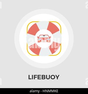 Lifebuoy icon vector. Flat icon isolated on the white background. Editable EPS file. Vector illustration. Stock Vector