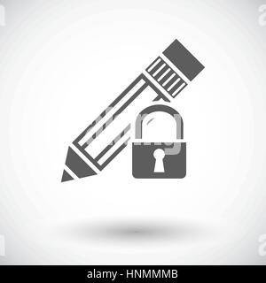 Lock for editing. Single flat icon on white background. Vector illustration. Stock Vector
