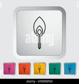 Match. Outline icon on the button. Vector illustration. Stock Vector