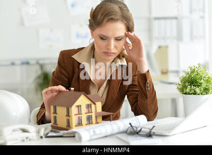 Woman architect in offive Stock Photo