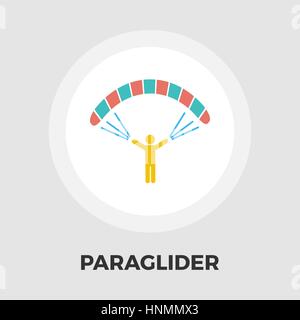Paraglider icon vector. Flat icon isolated on the white background. Editable EPS file. Vector illustration. Stock Vector