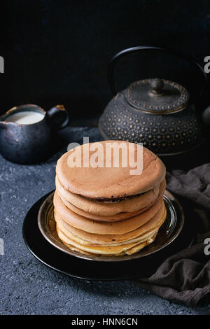 Ombre chocolate pancakes Stock Photo