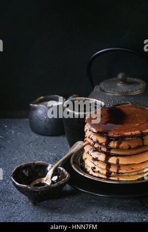 Ombre chocolate pancakes Stock Photo