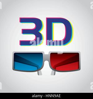 3d glasses icon over white background. colorful design. vector illustration Stock Vector