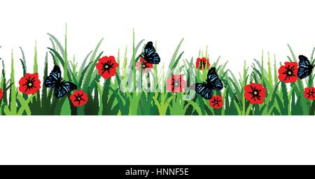 Green Grass seamless Stock Vector