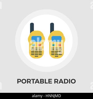 Portable radio icon vector. Flat icon isolated on the white background. Editable EPS file. Vector illustration. Stock Vector