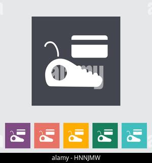 POS terminal. Single flat color icon. Vector illustration. Stock Vector