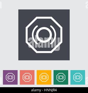 Problems with brake fluid. Single flat icon. Vector illustration. Stock Vector