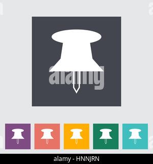 Push pin flat icon. Vector illustration. Stock Vector
