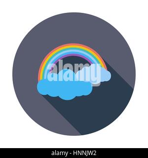 Rainbow. Single flat color icon. Vector illustration. Stock Vector