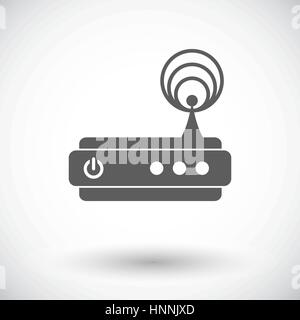 Router. Single flat icon on white background. Vector illustration. Stock Vector