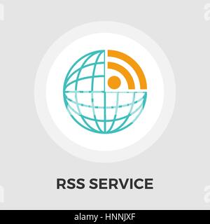 RSS icon vector. Flat icon isolated on the white background. Editable EPS file. Vector illustration. Stock Vector