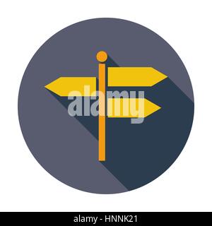 Signpost. Single flat color icon. Vector illustration. Stock Vector