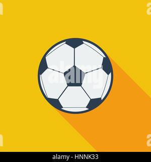 Soccer ball icon. Flat vector related icon with long shadow for web and mobile applications. It can be used as - logo, pictogram, icon, infographic el Stock Vector