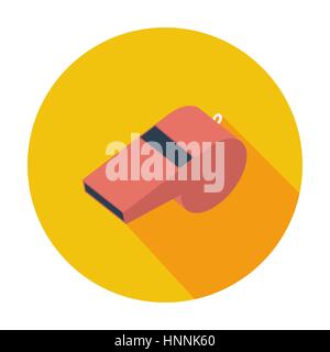 Sports whistle. Single flat color icon. Vector illustration. Stock Vector