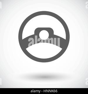 Steering wheel. Single flat icon on white background. Vector illustration. Stock Vector