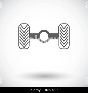 Chassis car. Single flat icon on white background. Vector illustration. Stock Vector