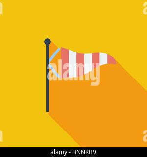 Wind Speed Flag icon. Flat vector related icon with long shadow for web and mobile applications. It can be used as - logo, pictogram, icon, infographi Stock Vector