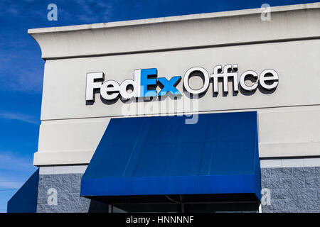 Indianapolis - Circa February 2017: Local FedEx Office Location. FedEx Office offers retail Ground and Express shipping as well as printing and copyin Stock Photo