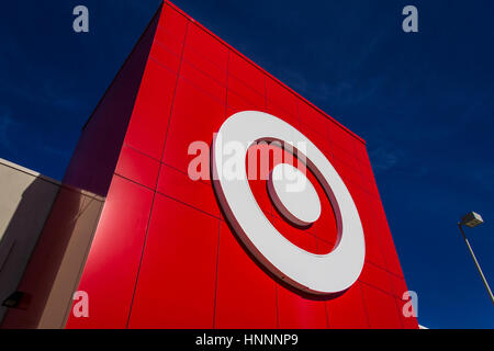 Indianapolis - Circa February 2017: Target Retail Store. Target Sells Home Goods, Clothing and Electronics X Stock Photo