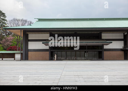 TOKYO, JAPAN - CIRCA APR, 2013: Kitakuruma-yose is an entrance for visiting dignitaries in Chowaden Reception Hall. Tokyo Imperial Palace complex is t Stock Photo
