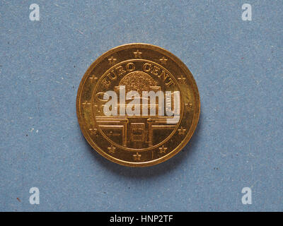 50 cents coin money (EUR), currency of European Union, Austria Stock Photo