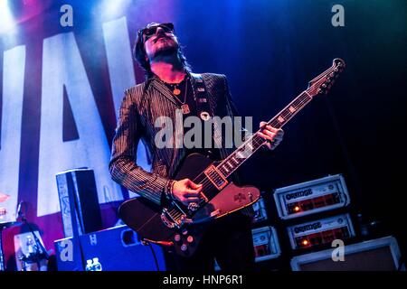 Milano, Italy. 14th Feb, 2017. American rock band Rival Sons performs live at Alcatraz during the tour for their last album “Hollow Bones” in Italy. Credit: Mairo Cinquetti/Pacific Press/Alamy Live News Stock Photo