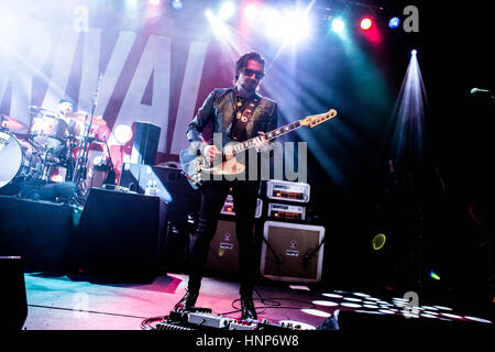 Milano, Italy. 14th Feb, 2017. American rock band Rival Sons performs live at Alcatraz during the tour for their last album “Hollow Bones” in Italy. Credit: Mairo Cinquetti/Pacific Press/Alamy Live News Stock Photo