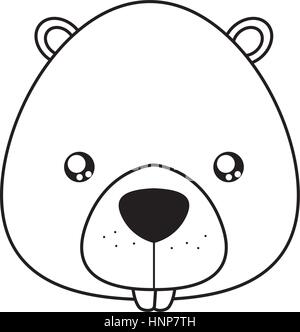 beaver Drawing Face Stock Vector