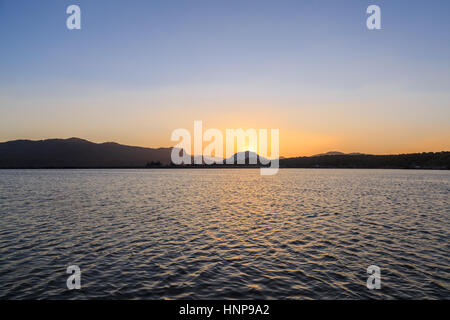 Ula lake during sunset Stock Photo