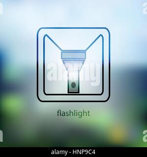 Flashlight icon. isolated on background blurred. Trendy flat style for graphic design, logos, website, social media, UI, mobile application Stock Vector