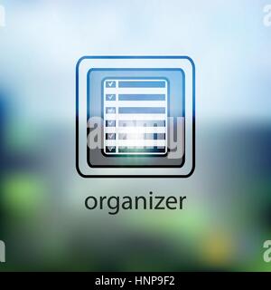 Icon Organizer. isolated on background blurred. Trendy flat style for graphic design, logos, website, social media, UI, mobile application Stock Vector