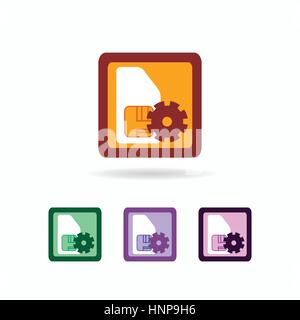 SIM settings icon. isolated on white backgroundTrendy flat style for graphic design, logos, website, social media, UI, mobile application Stock Vector