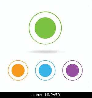 icon circle recording. isolated on white background Stock Vector