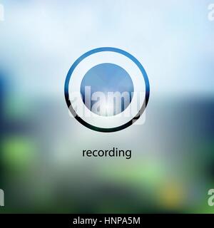 icon circle recording. isolated on background blurred Stock Vector