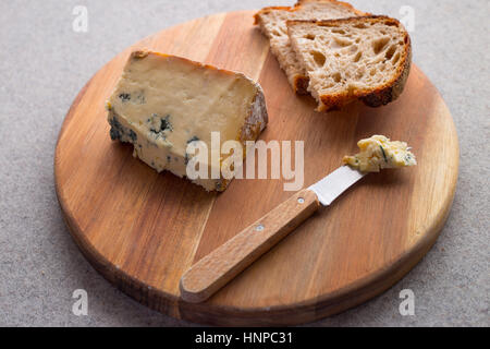 Fourme d'Ambert French cheese Stock Photo