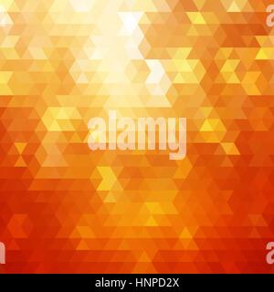 Abstract colorful orange vector background with triangles. Shiny geometric mosaic Stock Vector