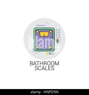 Bathroom Scale Home Weight Control Icon Stock Vector